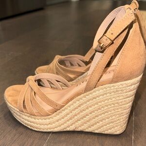 Altar'd State Tan Suede Espadrille Wedge Sandals